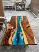 Live Edge Epoxy Resin River Table - Image 3