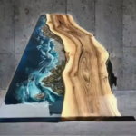 Live Edge Epoxy Resin River Table - Image 6